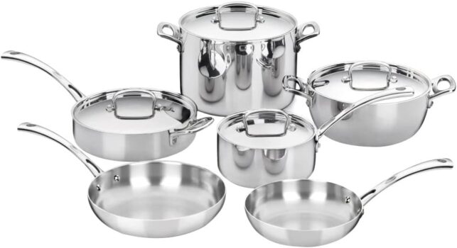 Cuisinart - French Classic Tri-Ply Stainless Steel 10 Piece Cookware Set