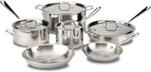 All-Clad - D3 Tri-Ply Stainless Steel 10 Piece Cookware Set