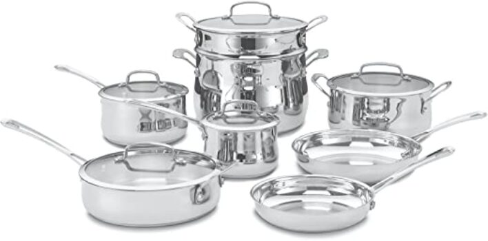Cuisinart - Contour Stainless 13 Piece Cookware Set