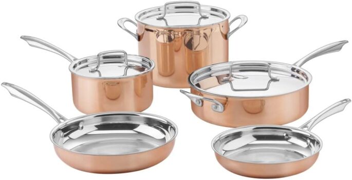 Cuisinart - Copper Tri-Ply Stainless 8 Piece Cookware Set