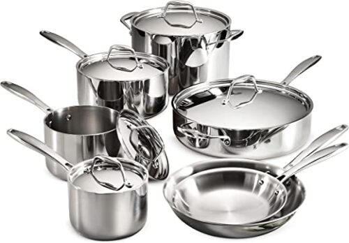 Tramontina – Gourmet Tri-Ply Clad Stainless Steel 12 Piece Cookware Set