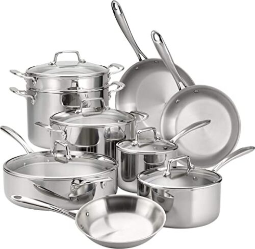 Tramontina – Tri-Ply Clad Stainless Steel 14 Piece Cookware Set